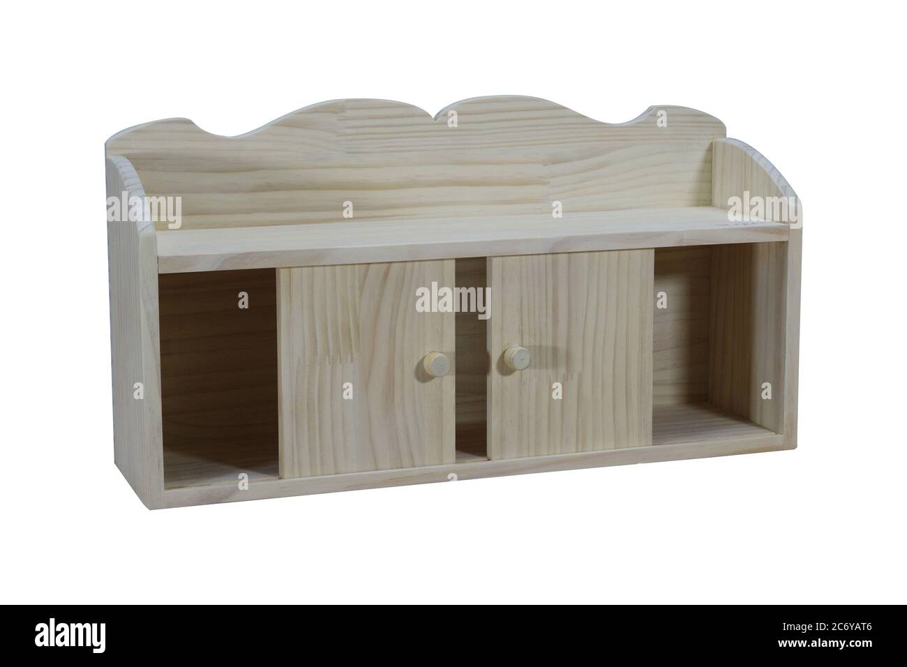 TV-Stand Wohnmöbel isoliert auf weißem Hintergrund Stockfoto