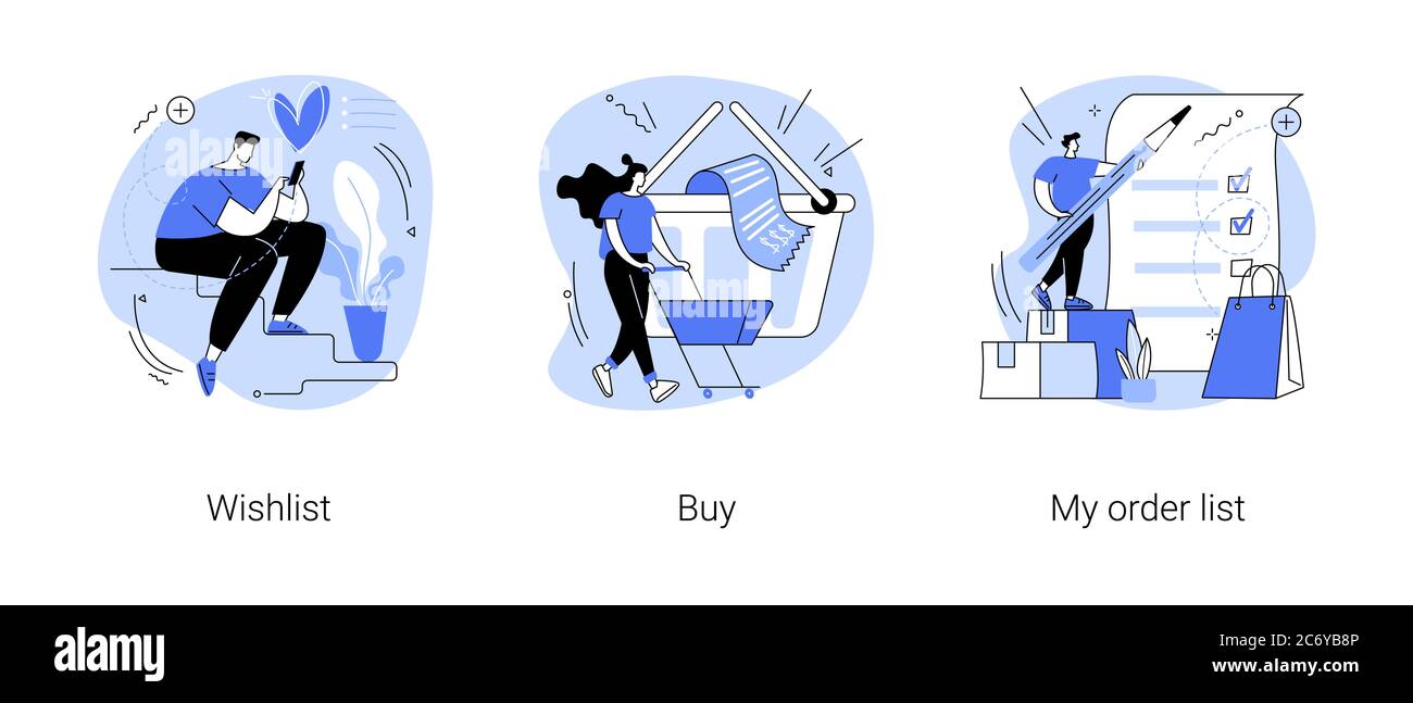 Online-Shopping abstrakte Konzept Vektor Illustrationen. Stock Vektor