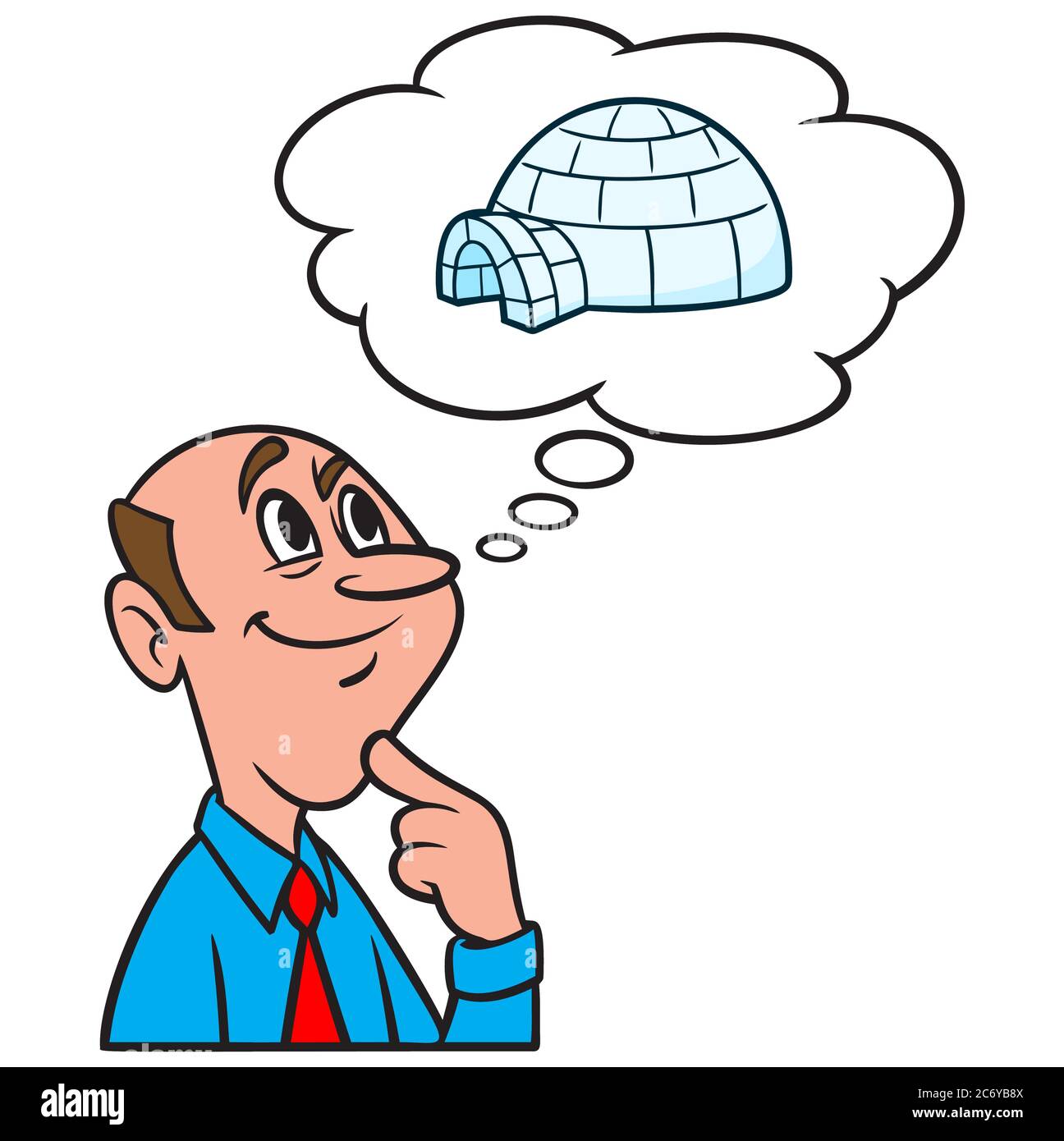 Denken an ein Iglu- eine Illustration einer Person Denken an ein Iglu. Stock Vektor