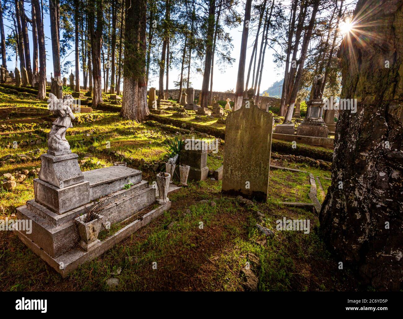 Der englische Friedhof in Real del Monte, Hidalgo, Mexiko. Stockfoto