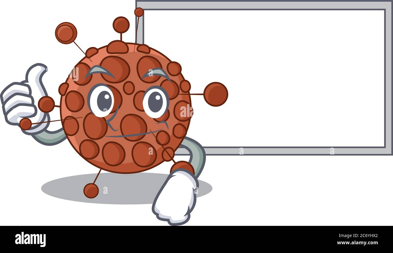 Neisseria Caricature Charakter Design-Stil mit einer weißen Tafel Stock Vektor