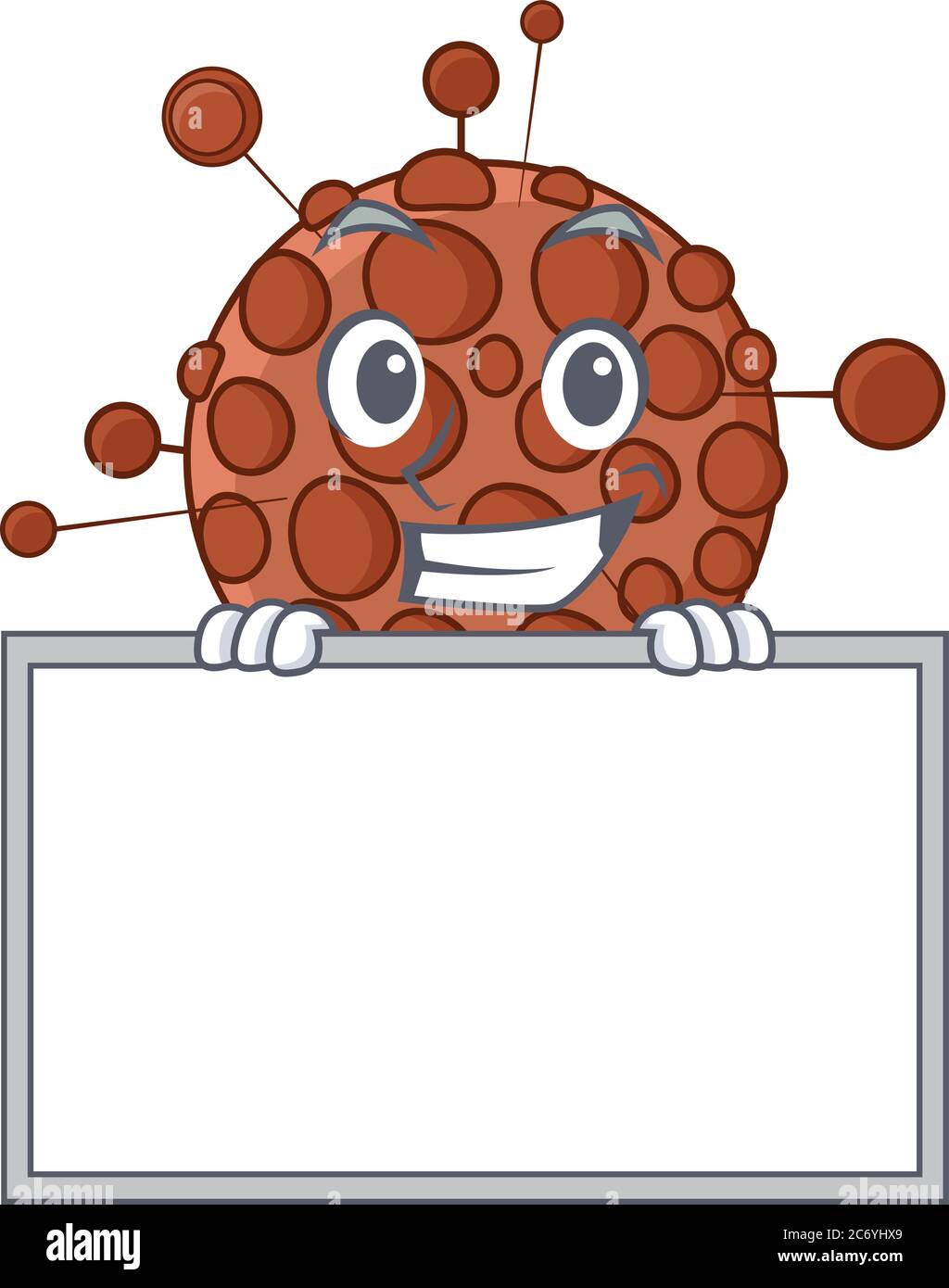 Lustige Cartoon Design Stil neisseria hinter einem Brett stehen Stock Vektor