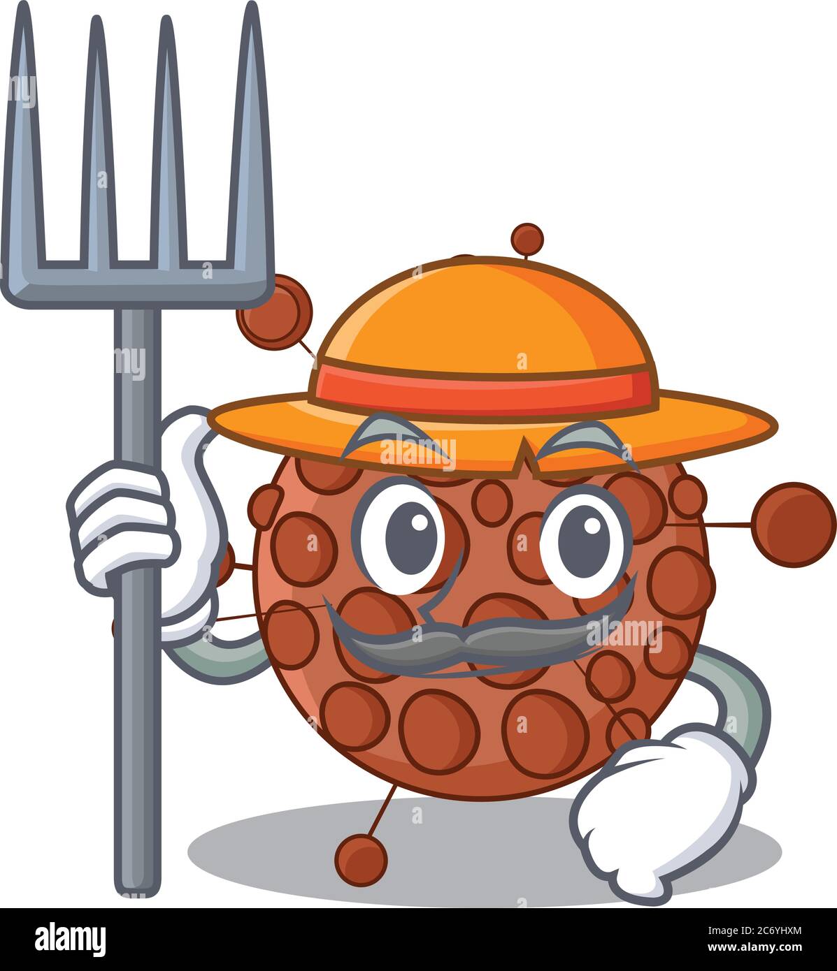 Bauer neisseria Maskottchen Design arbeiten mit einem Hut Stock Vektor