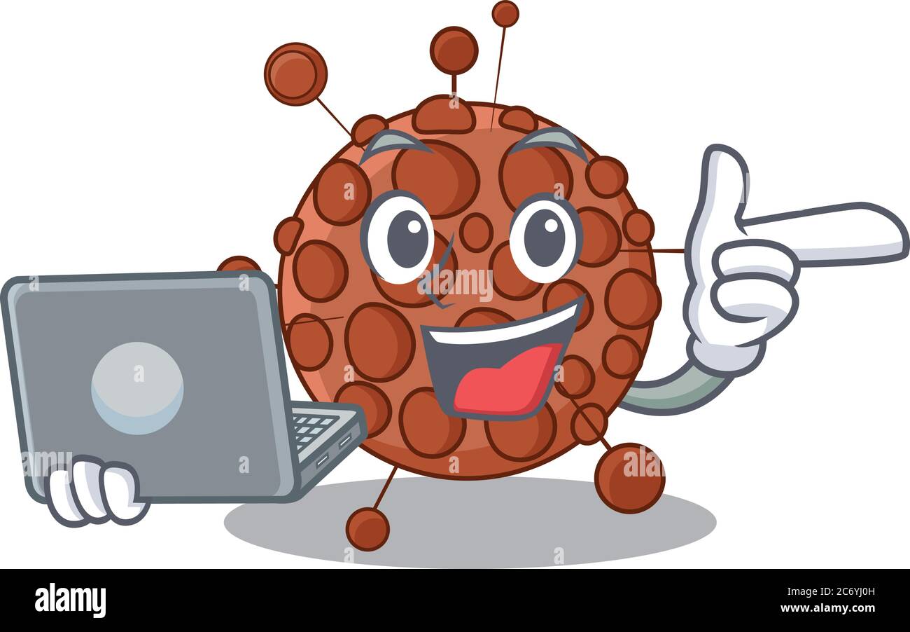 Eine nette Zeichentrickfigur von neisseria l Arbeit zu Hause während Pandemie Stock Vektor