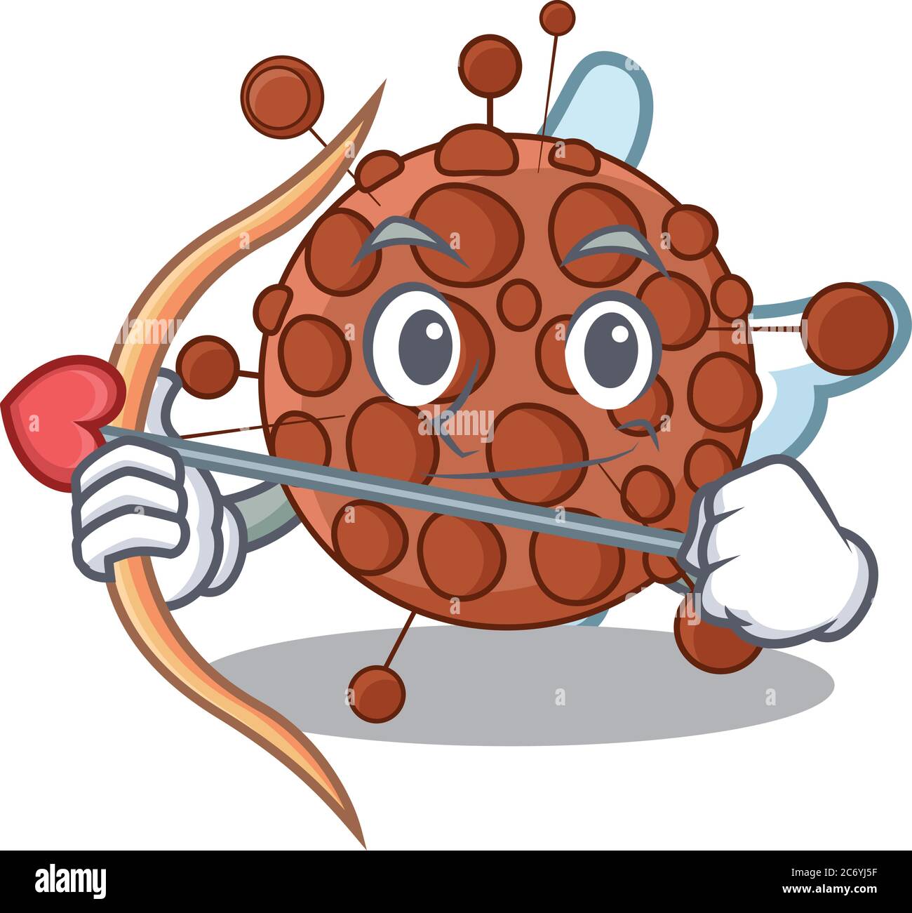 Eine liebenswerte neisseria als romantisches Amor-Zeichentrickbild mit Pfeil Stock Vektor