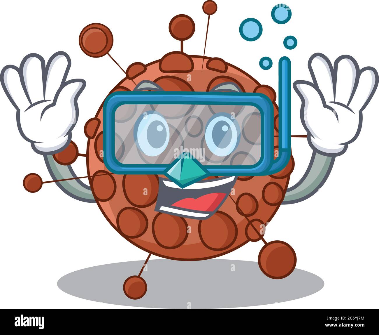 Neisseria Maskottchen Design schwimmt mit Taucherbrille Stock Vektor