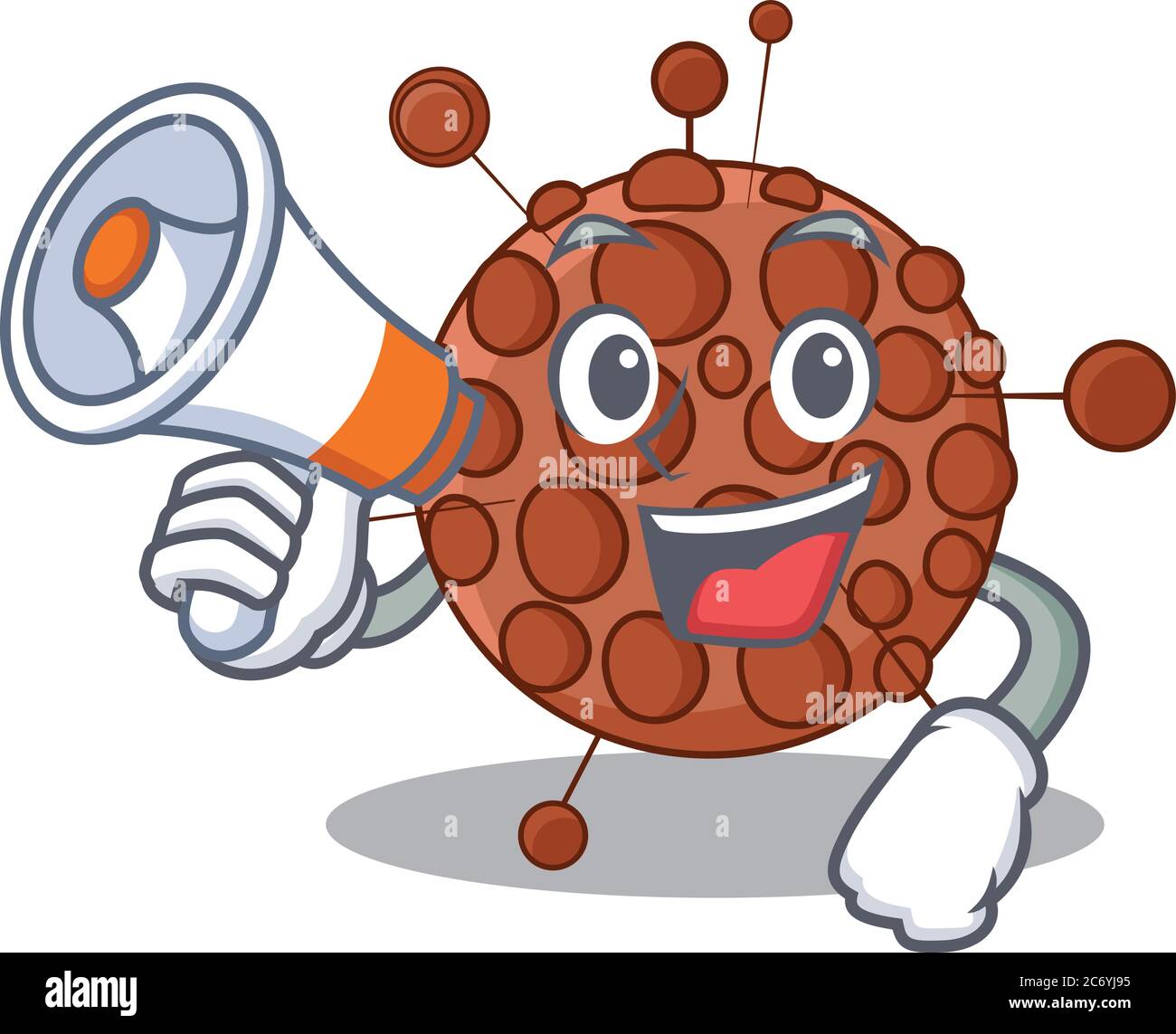 Neisseria Karton Bildstil gibt Ankündigung auf einem Megaphon Stock Vektor