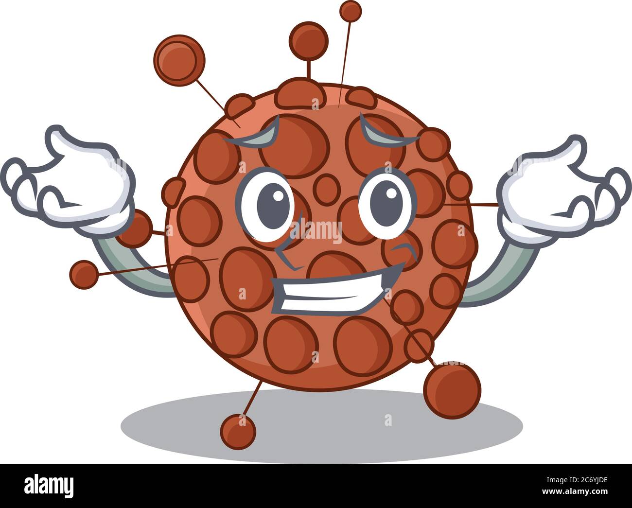 Ein süßes Bild von grinsenden neisseria Karikatur Design-Stil Stock Vektor