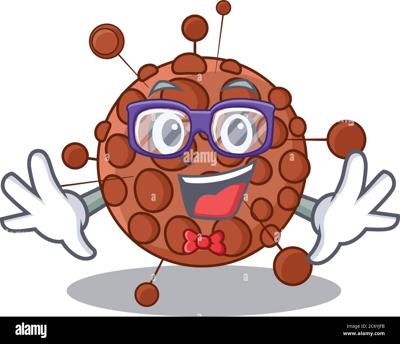 Eine Karikaturzeichnung von Nerd neisseria in einer seltsamen Brille Stock Vektor