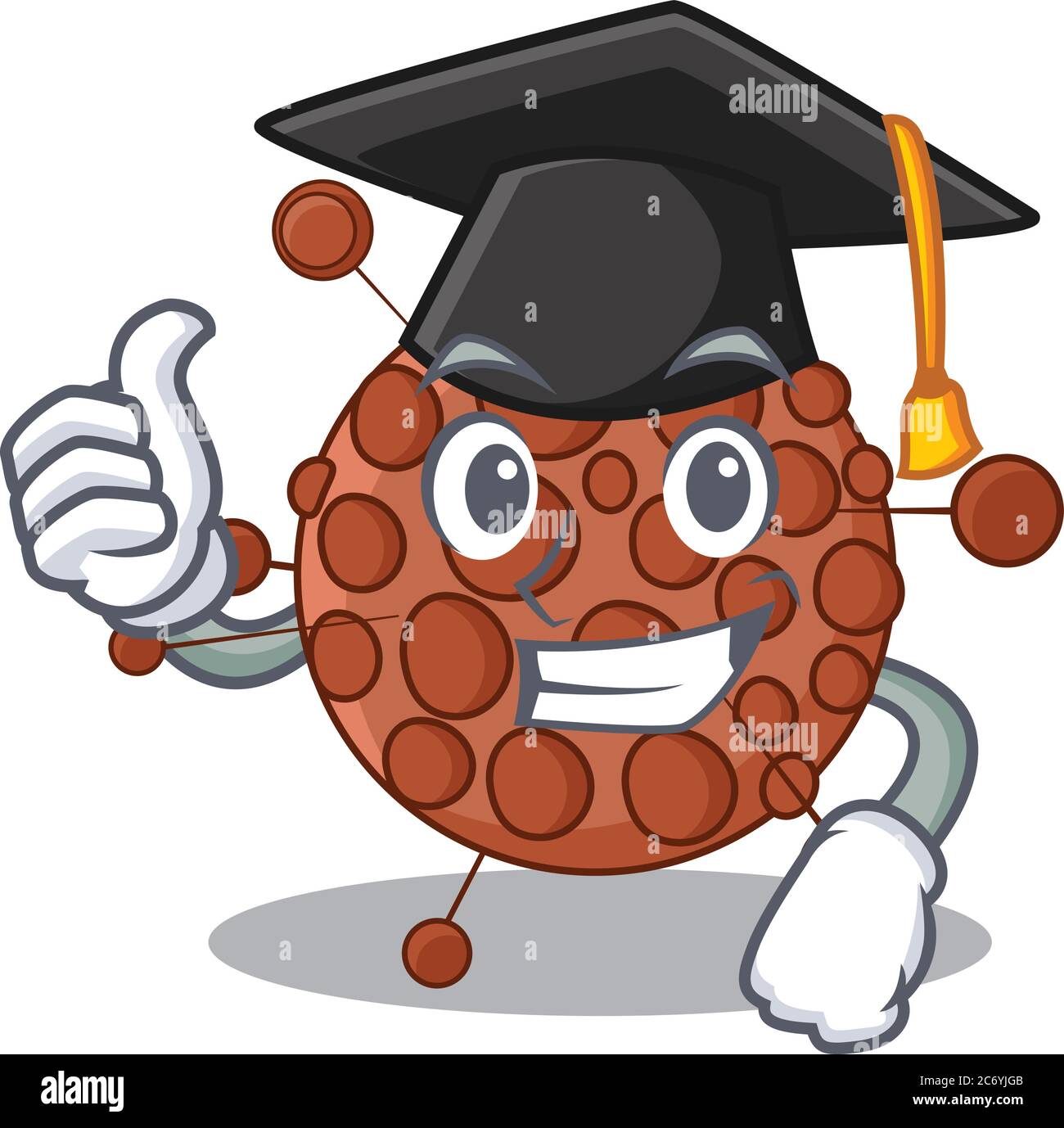 Neisseria Karikatur Bild Design mit Hut für Abschlussfeier Stock Vektor