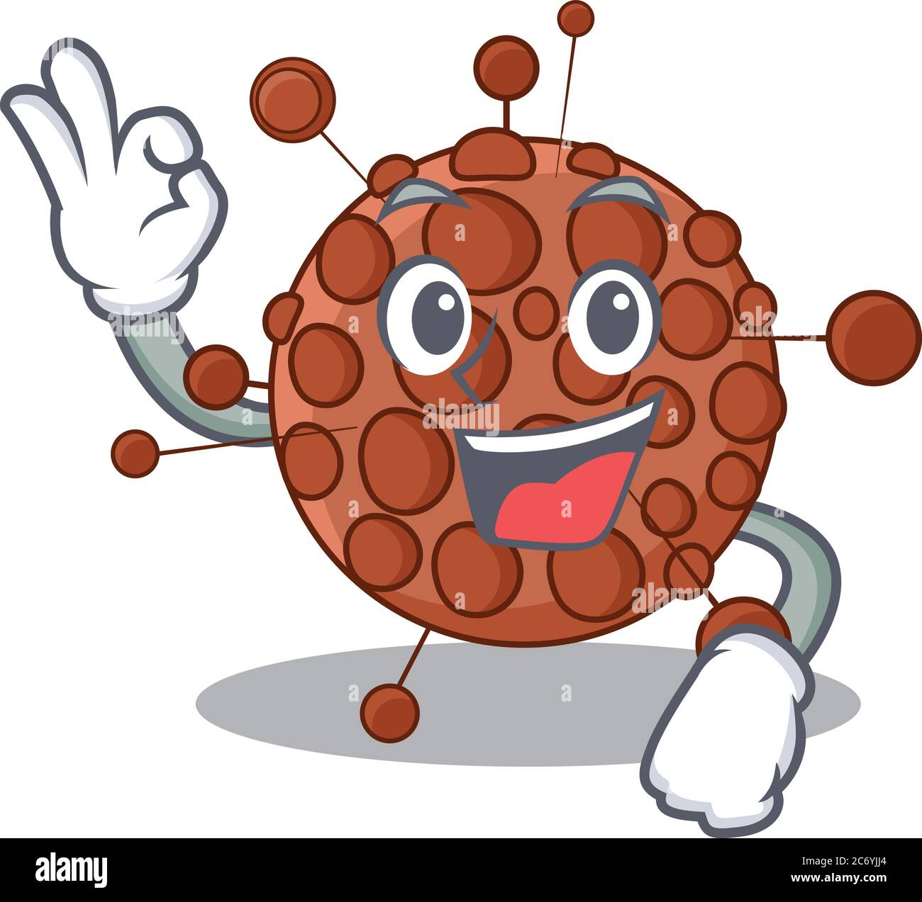 Neisseria Cartoon Maskottchen Design mit Okay Finger Posen Stock Vektor