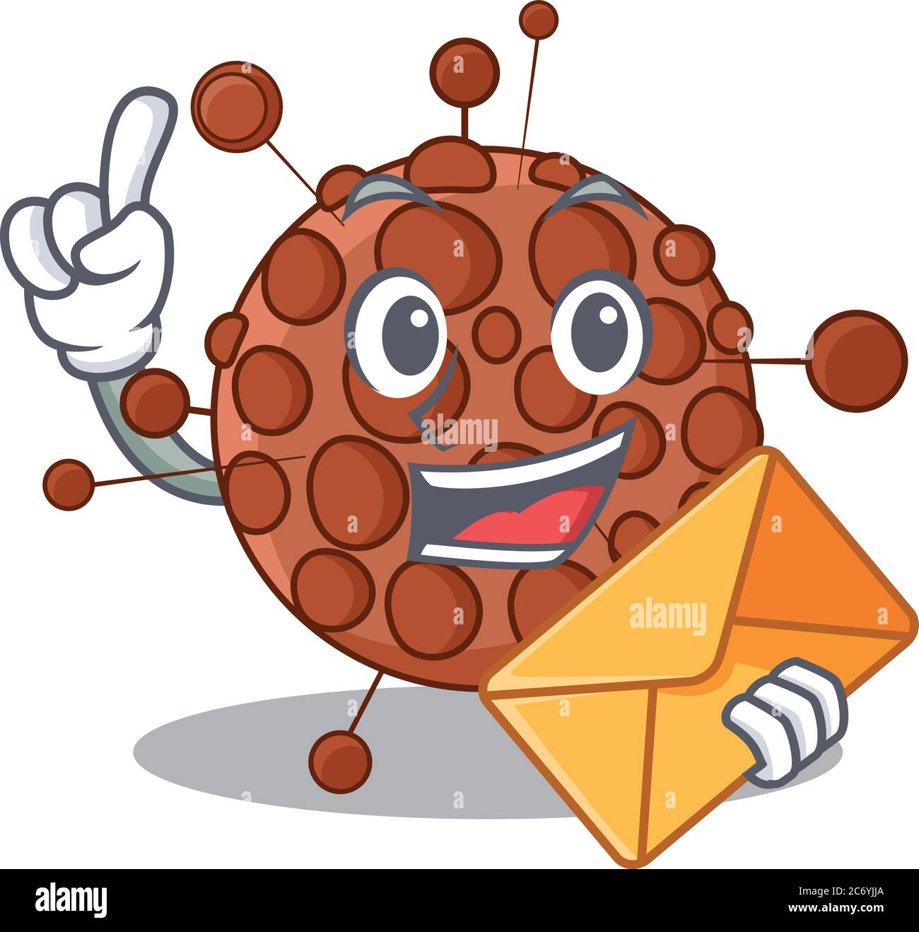 Ein Bild von fröhlichen neisseria Karikatur Design-Konzept mit einem Umschlag Stock Vektor