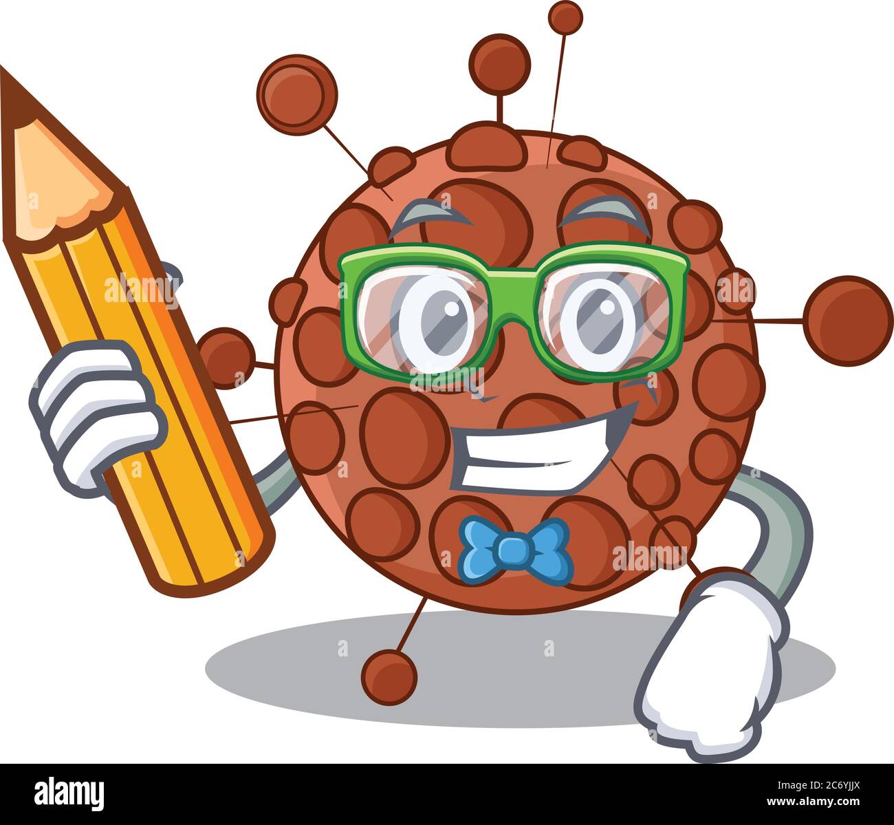 Eine Studentin neisseria MASCOT Designstudie zu Hause während einer Pandemie Stock Vektor