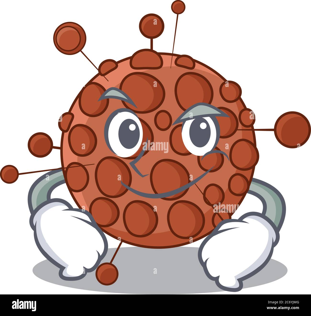 Ein niedliches Karikaturbild von neisseria mit selbstbewussten Geste Stock Vektor
