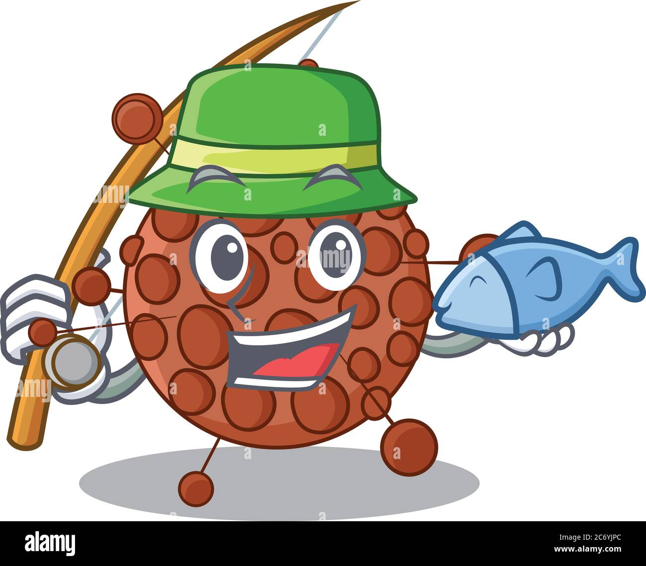 Cartoon Design-Stil von neisseria bereit geht zum Angeln Stock Vektor