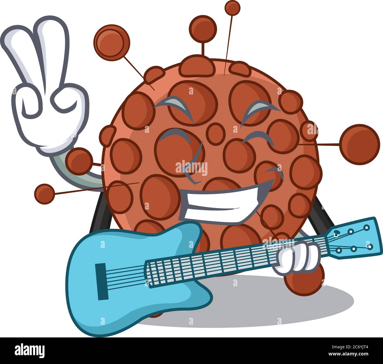 Neisseria Musiker Cartoon-Design spielt eine Gitarre Stock Vektor