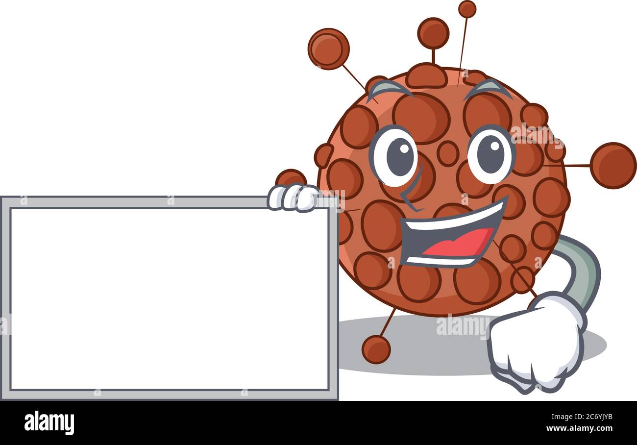 Cartoon Charakter Stil von neisseria mit einem weißen Brett Stock Vektor