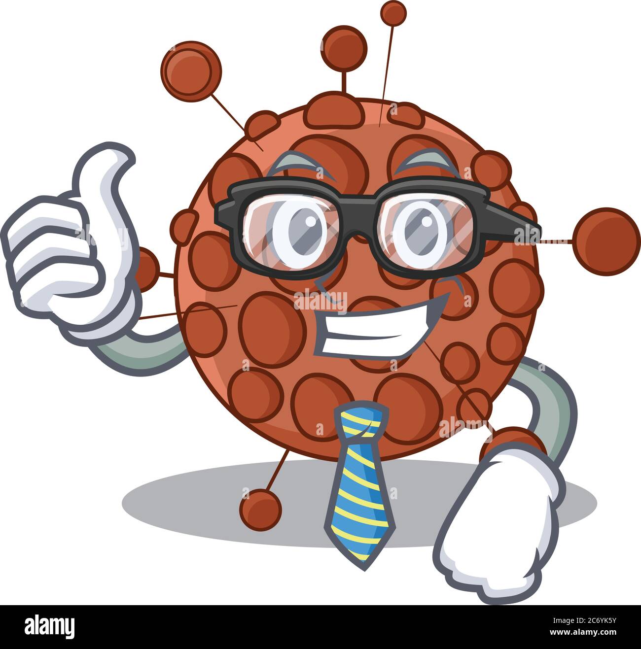 Cartoon Maskottchen Stil von neisseria Geschäftsmann mit Brille und Krawatte Stock Vektor