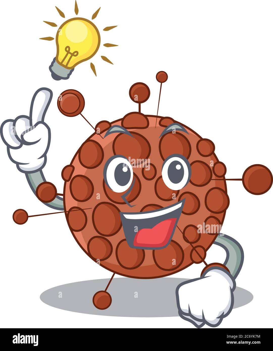 Genius neisseria Mascot Charakter hat eine Idee Geste Stock Vektor