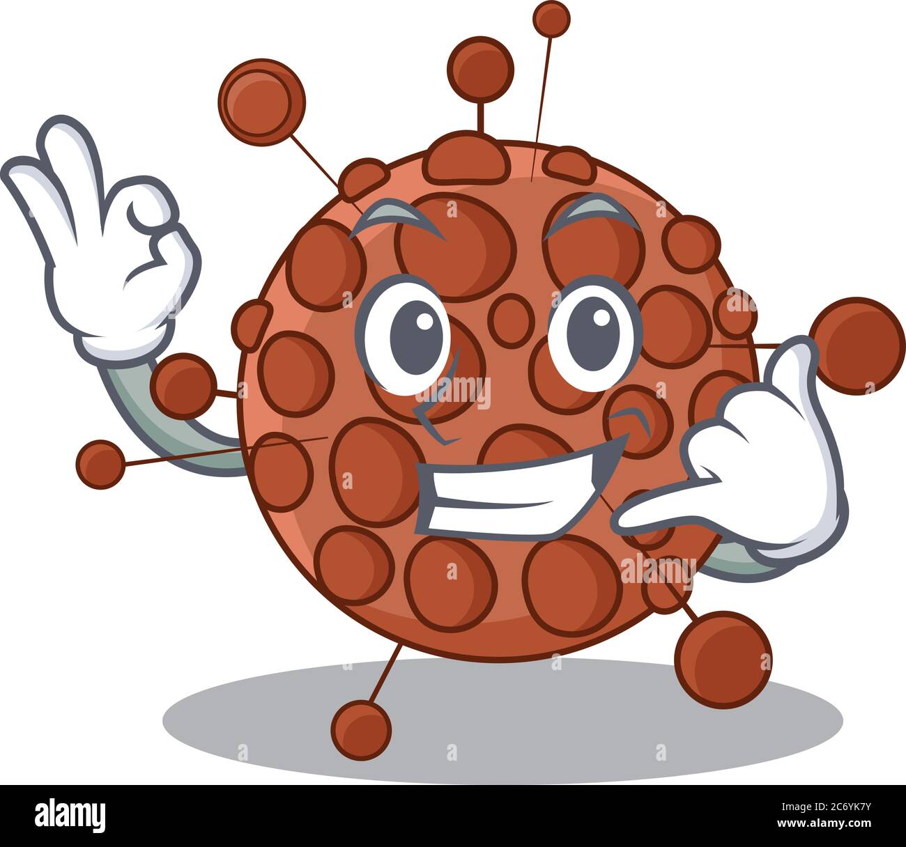 Karikatur-Design von neisseria mit niedlichen Call Me Pose Stock Vektor