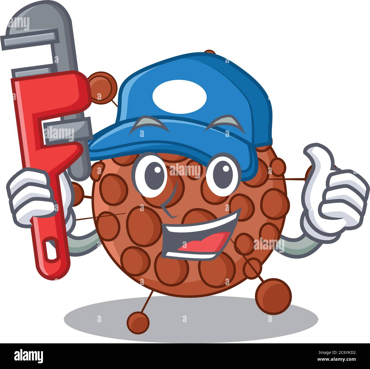 Cartoon Maskottchen Design von neisseria als Klempner mit Werkzeug Stock Vektor