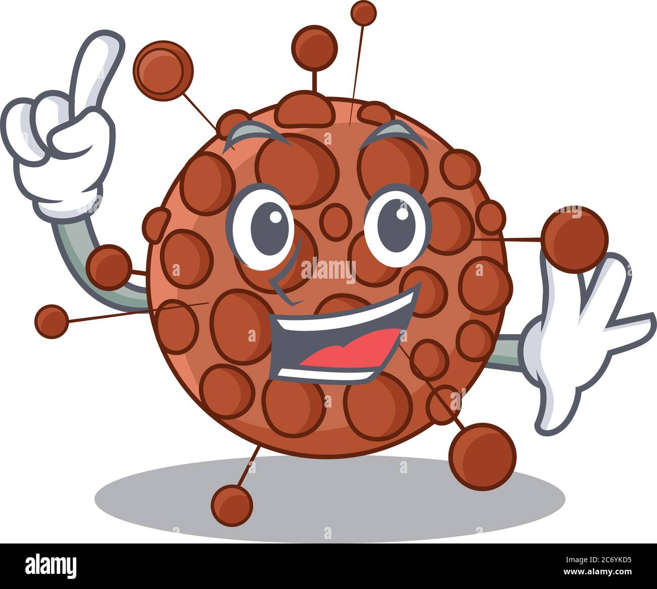 Neisseria Karikatur Design-Stil mit einem Finger Pose Stock Vektor