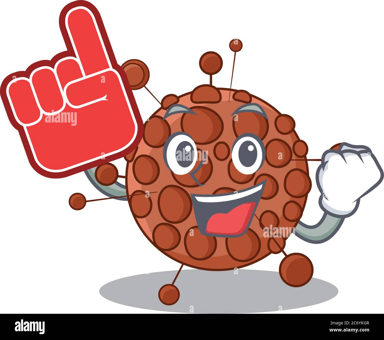 Neisseria in Cartoon-Bild-Design mit Foam Finger Stock Vektor