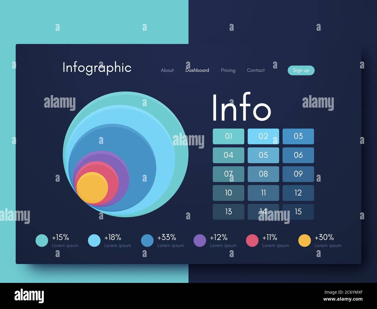 Infografiken für Vektorgrafiken. Vorlage für die Erstellung von mobilen Anwendungen, Workflow-Layout, Diagramm, Banner, Web-Design, Business-Infografik-Berichte Stock Vektor