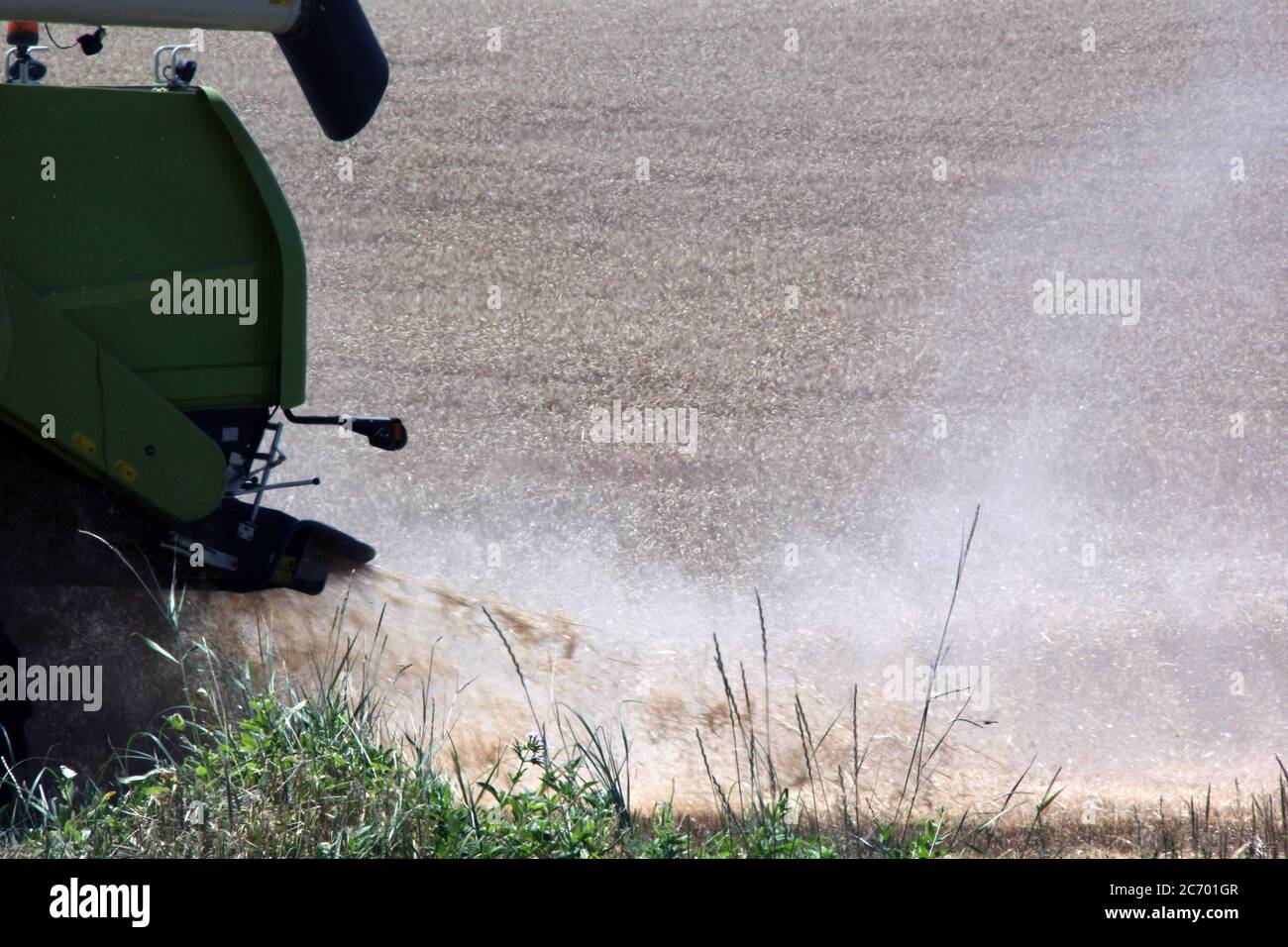 Moderne Erntemaschinen Landwirtschaft Getreide rumänien Sommerzeit Stockfoto