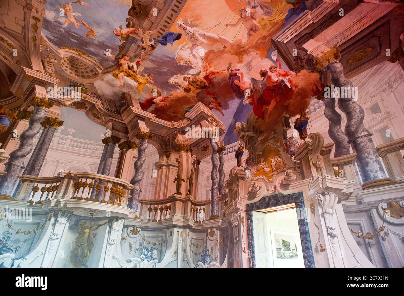 Europa, Italien, Lombardia, Limbiate, Parco delle Groane, Castellazzo, Villa Pusterla Crivelli Arconati ist eine Villa aus dem 18. Jahrhundert in Mombello, (Teil von Limbiate in der Provinz Monza und Brianza) Stockfoto