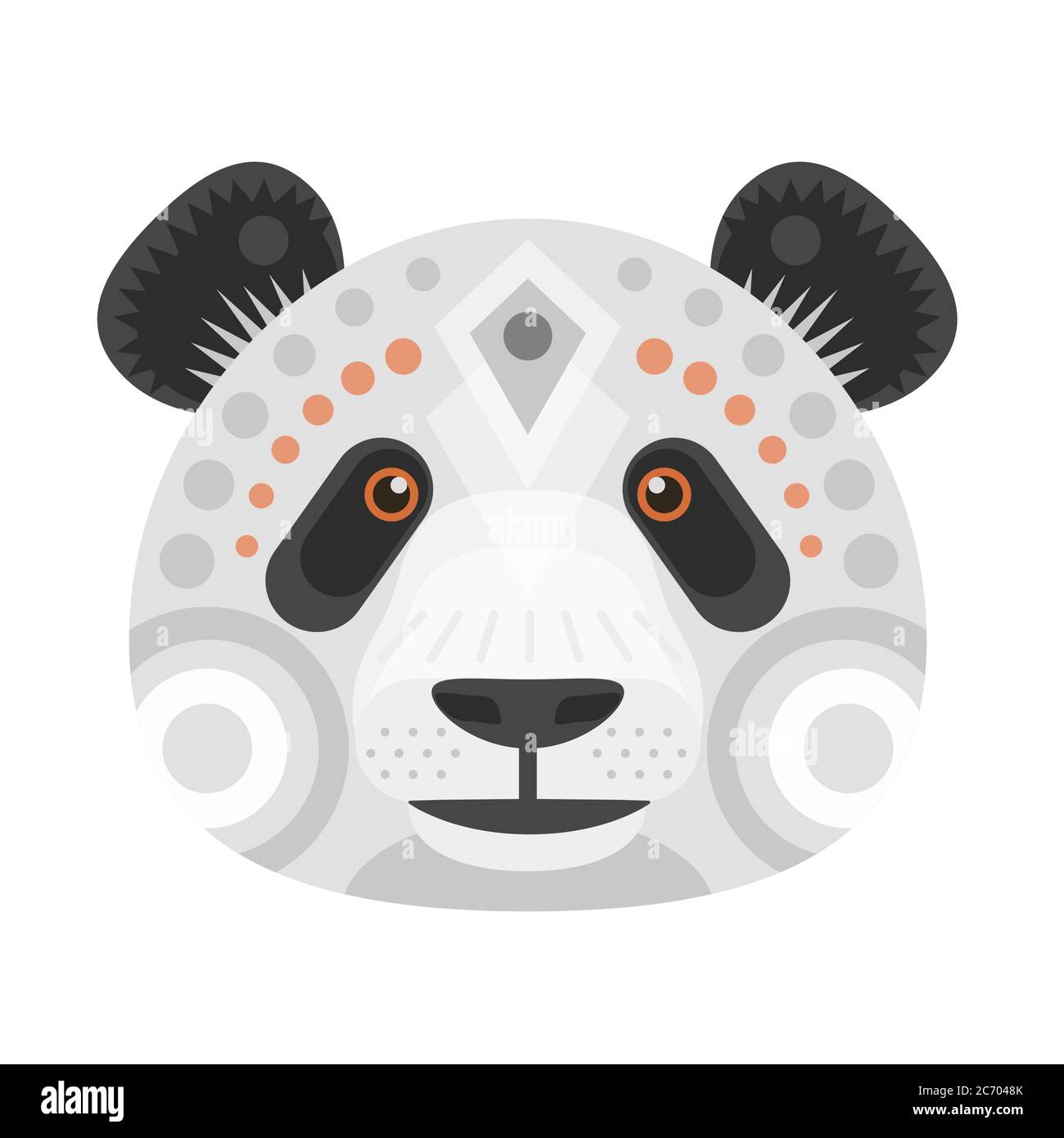 Panda Head Logo. Vektor dekoratives Emblem isoliert Stock Vektor