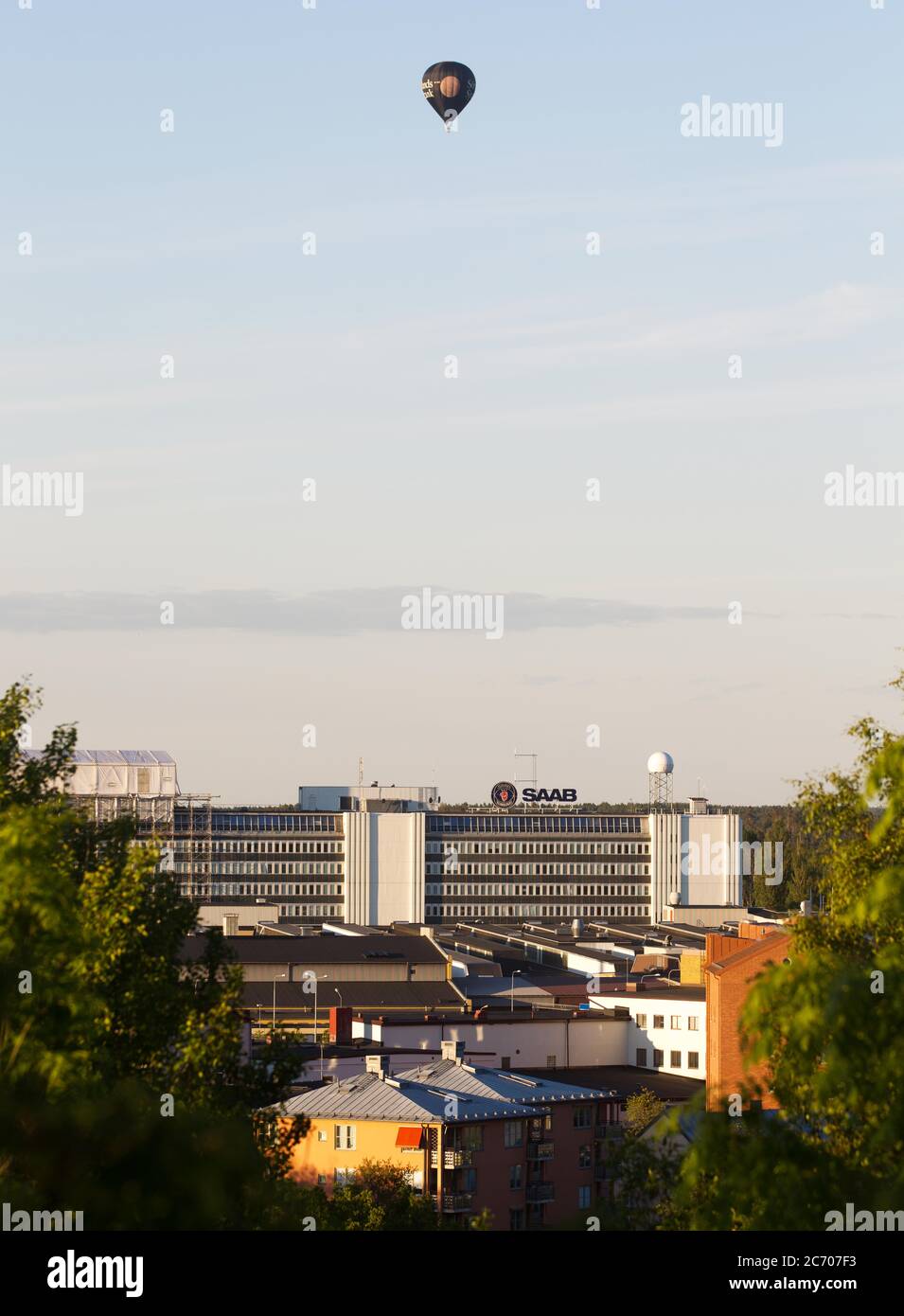 Linköping, Schweden 2018-09-28 das Airline- und Sicherheitsunternehmen Saab in Tannefors, Linköping. Hier wird unter anderem JAS 39 Gripen hergestellt. Foto Jeppe Gustafsson Stockfoto