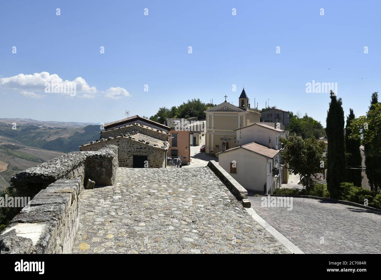 Die Altstadt von Cairano, Italien. Stockfoto