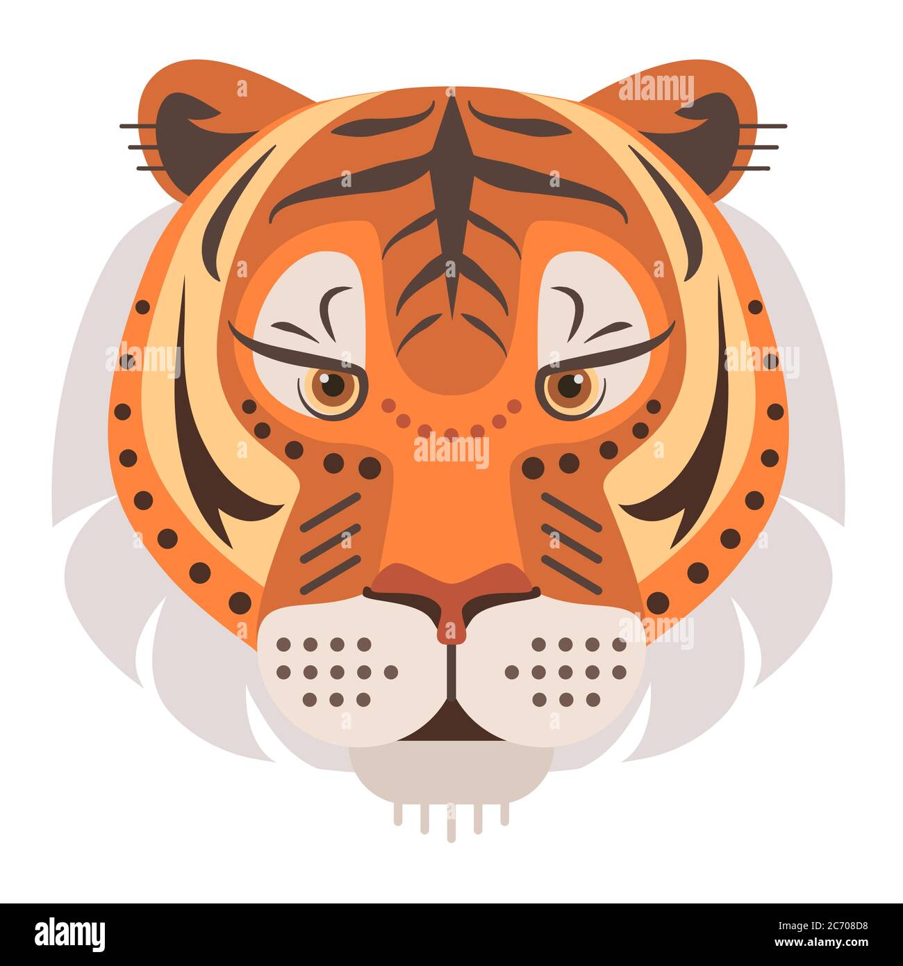 Tiger Head Logo. Vektor dekoratives Emblem isoliert Stock Vektor