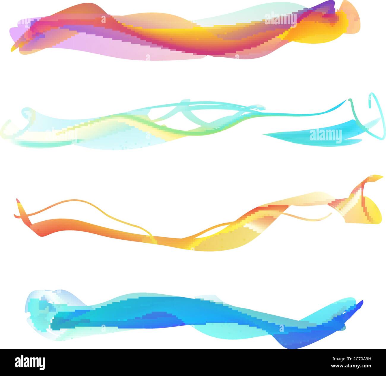 Set mit abstrakten glatten Wellen. Vektorgrafik isoliert Stock Vektor
