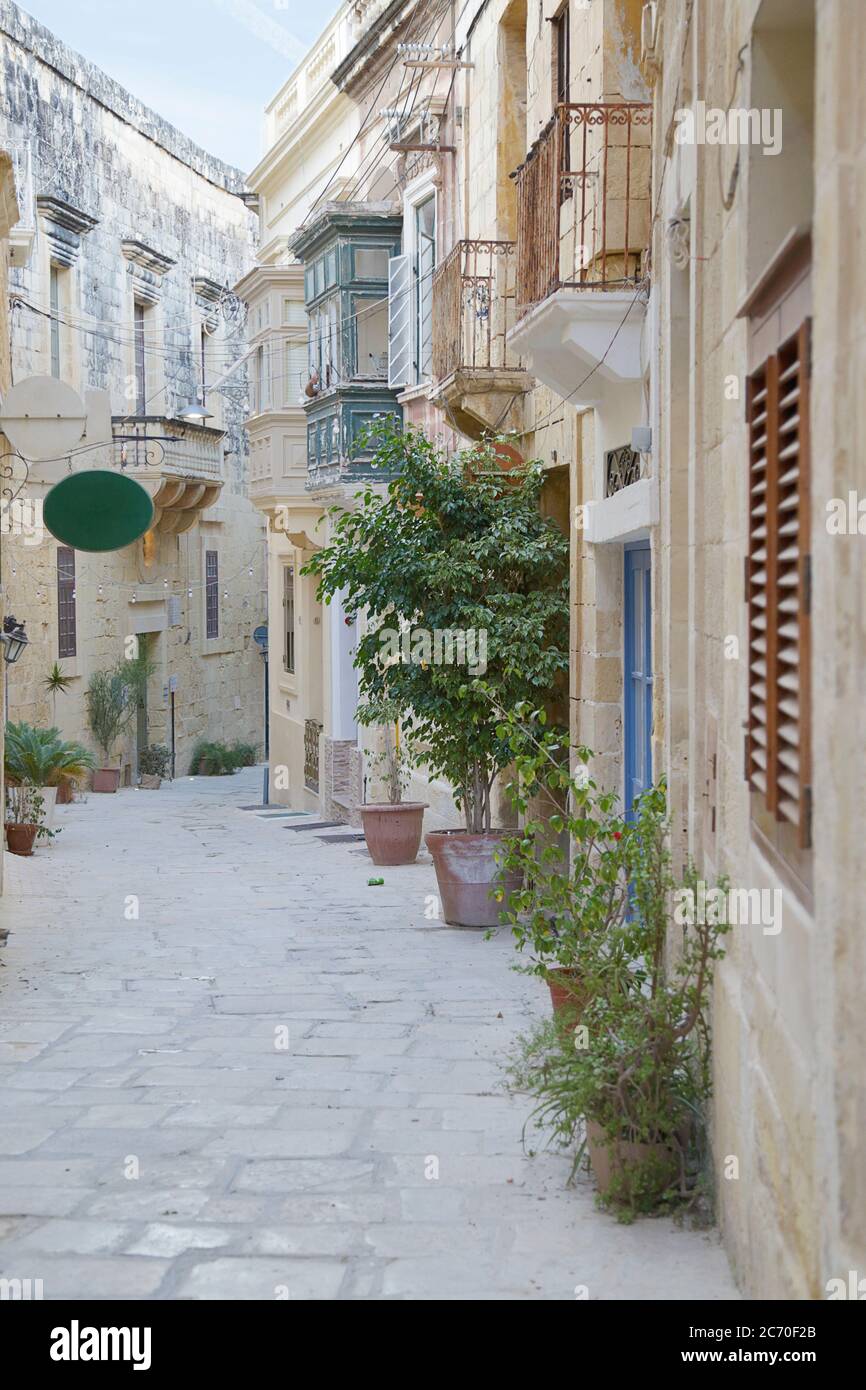 Straße von Vittoriosa (Birgu), Malta Stockfoto