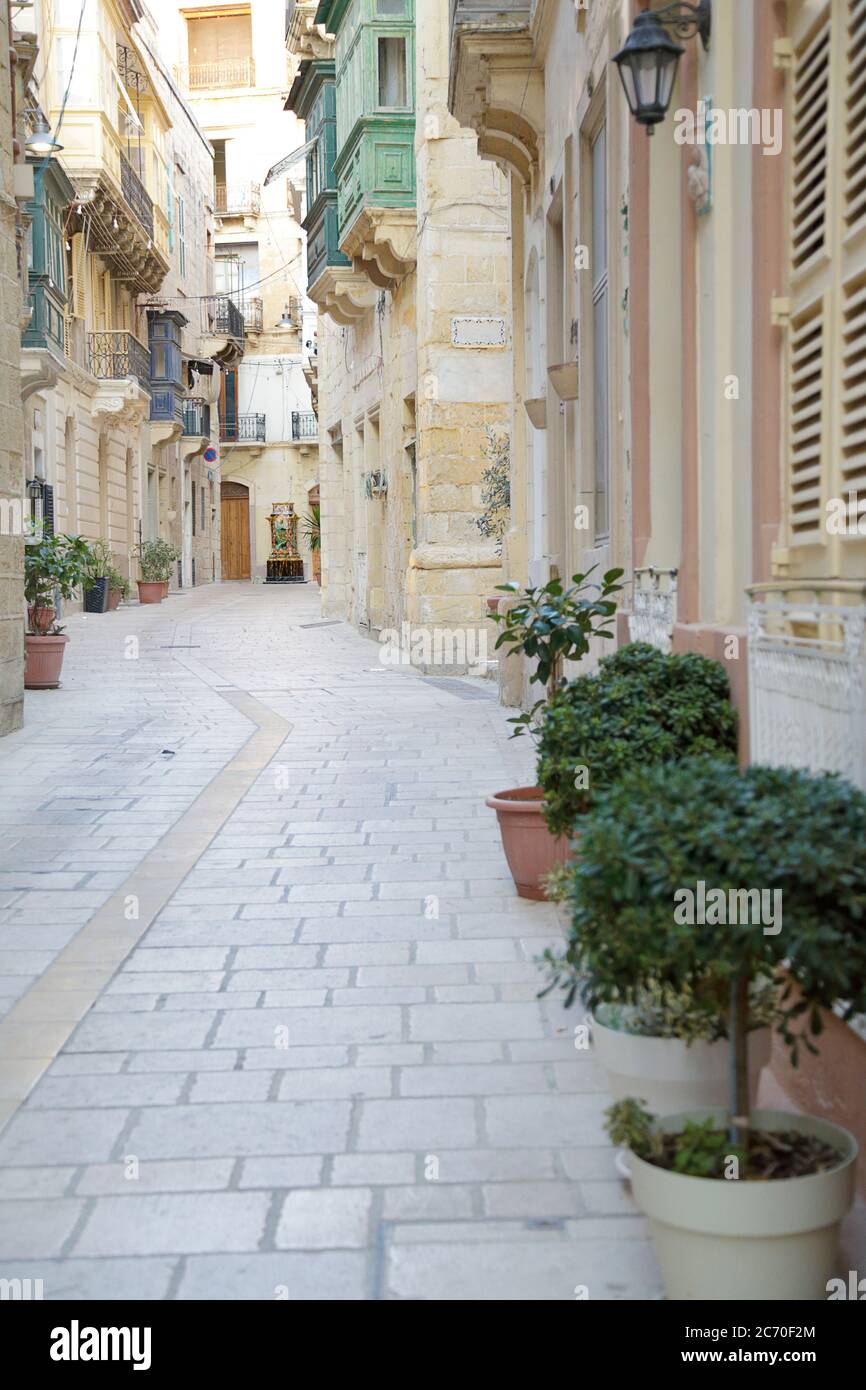Straße von Vittoriosa (Birgu), Malta Stockfoto