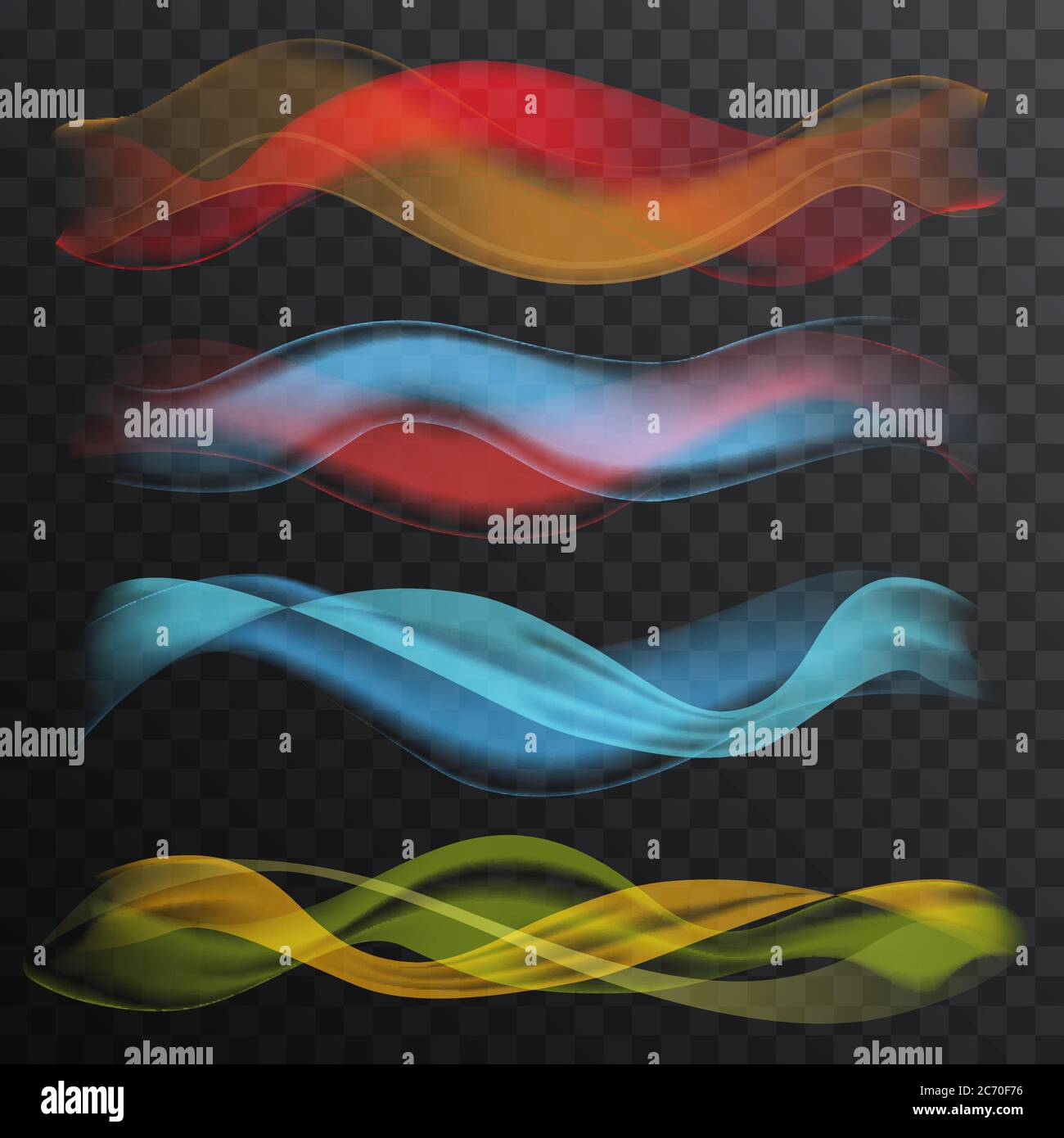 Abstrakte glatte Welle auf dem transperanten Alpha-Hintergrund. Vektorgrafik Stock Vektor