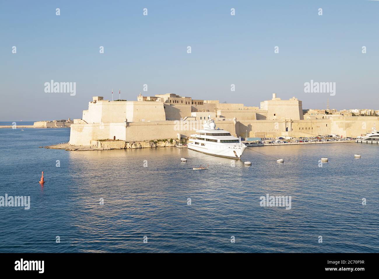 Fort St. Angelo und der Grand Harbour in Vittoriosa, Malta Stockfoto