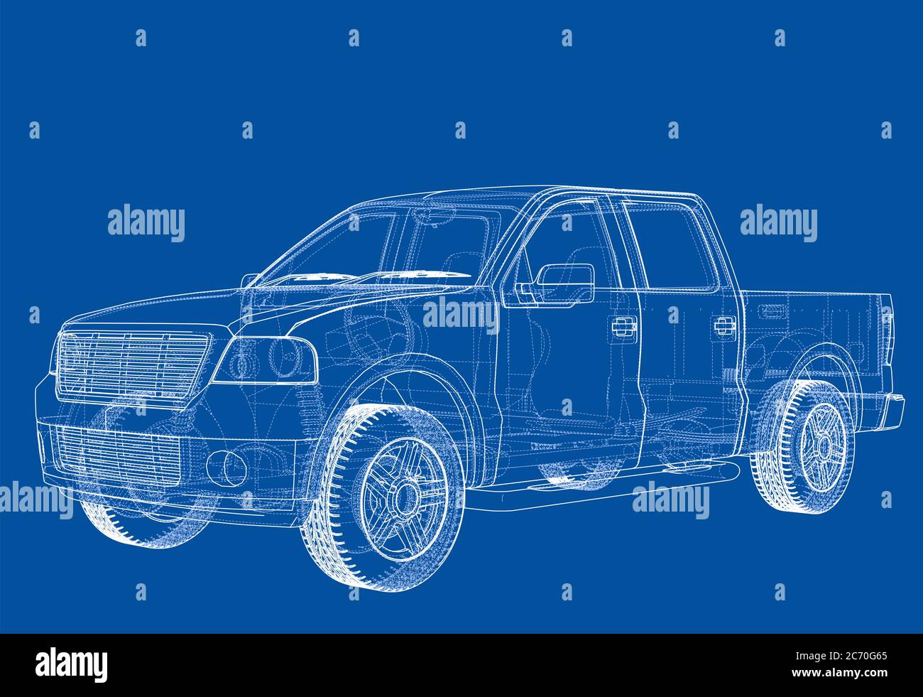 Silhouetten des Autos. 3D-Illustration Stockfoto