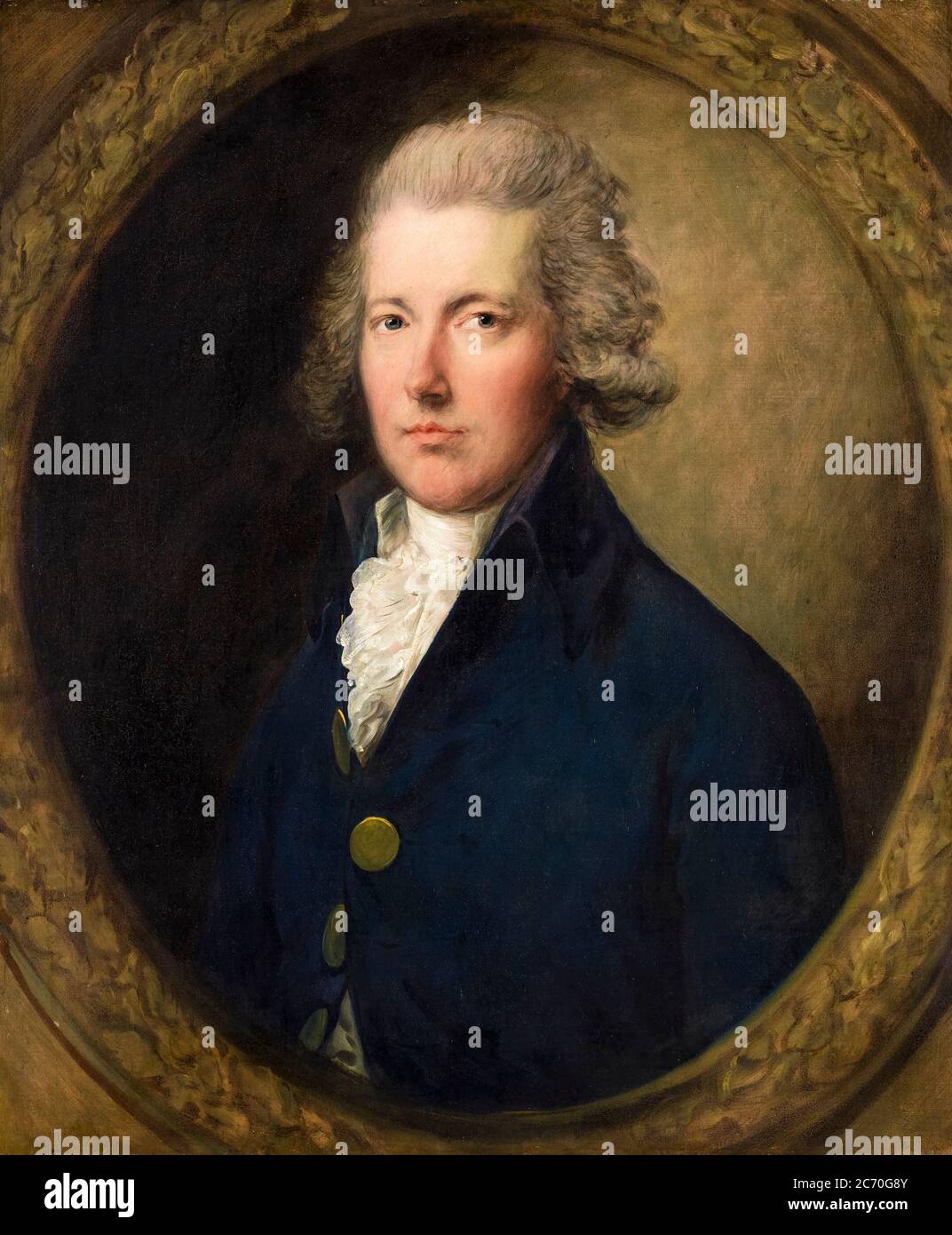 William Pitt the Younger (1759–1806), britischer Premierminister 1783-1801 und 1804–1806, Porträtgemälde des Ateliers von Thomas Gainsborough, 1787-1789 Stockfoto