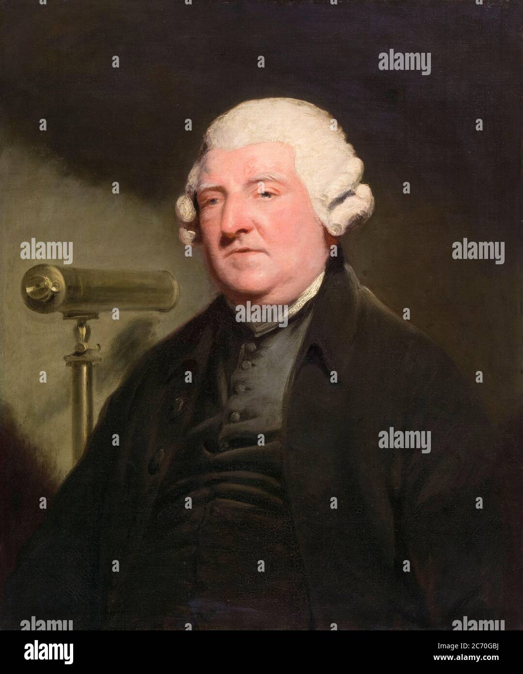 Peter Dollond (1731-1820), englischer Hersteller optischer Instrumente, Erfinder der apochromatischen Linse, Porträtmalerei von John Hoppner, 1775-1779 Stockfoto