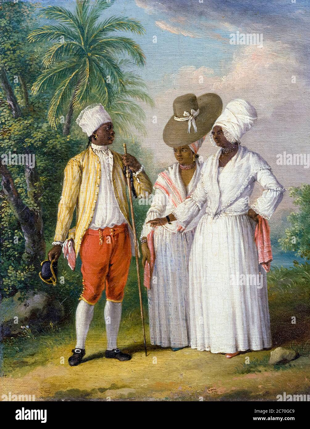 Freie westindische Dominikaner, Gemälde von Agostino Brunias, um 1770 Stockfoto