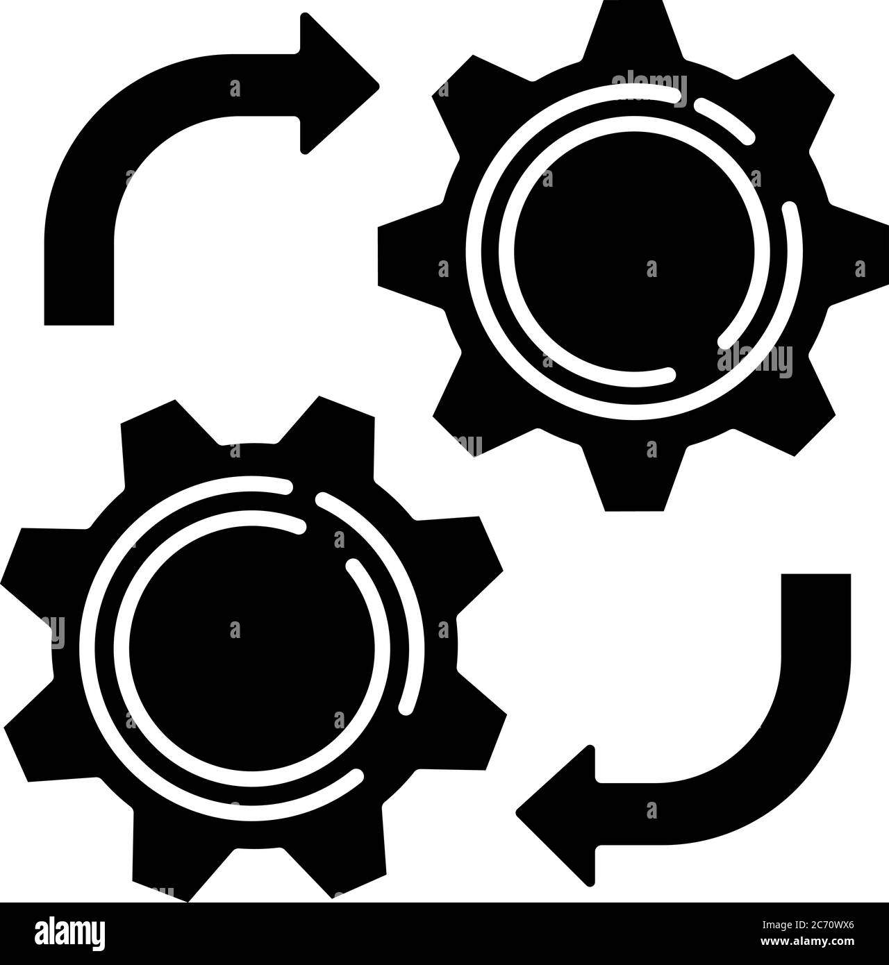 Schwarzes Glyphensymbol für Wartung. Industrieller Prozess, Fertigungstechnologie Silhouette Symbol auf weißem Raum. Professionelle mechanische Reparatur Service. C Stock Vektor