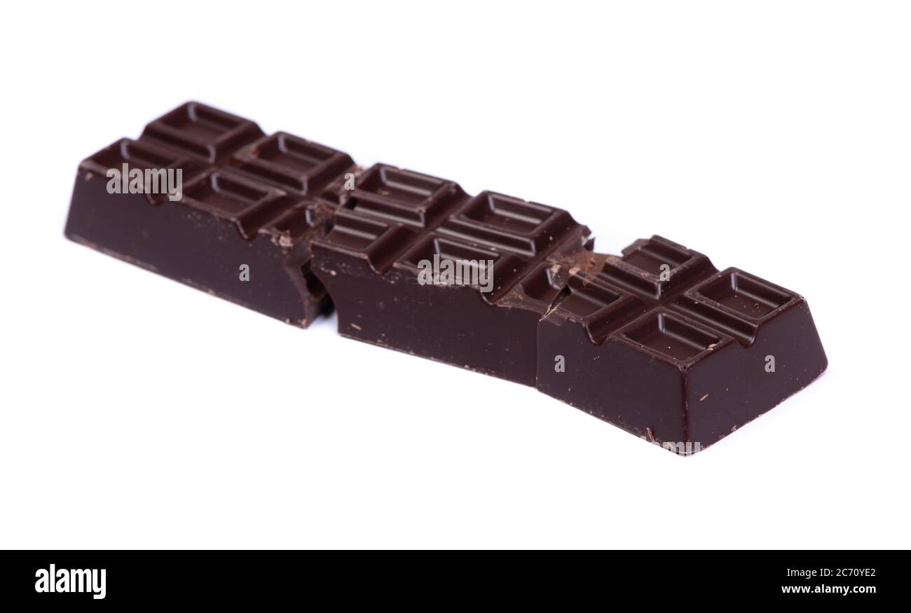 Dicke lange Tafel Schokolade isoliert auf weißem Hintergrund  Stockfotografie - Alamy