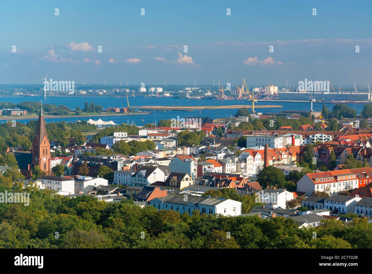 Warnemunde, Deutschland Stadtbild an der Ostsee. Stockfoto