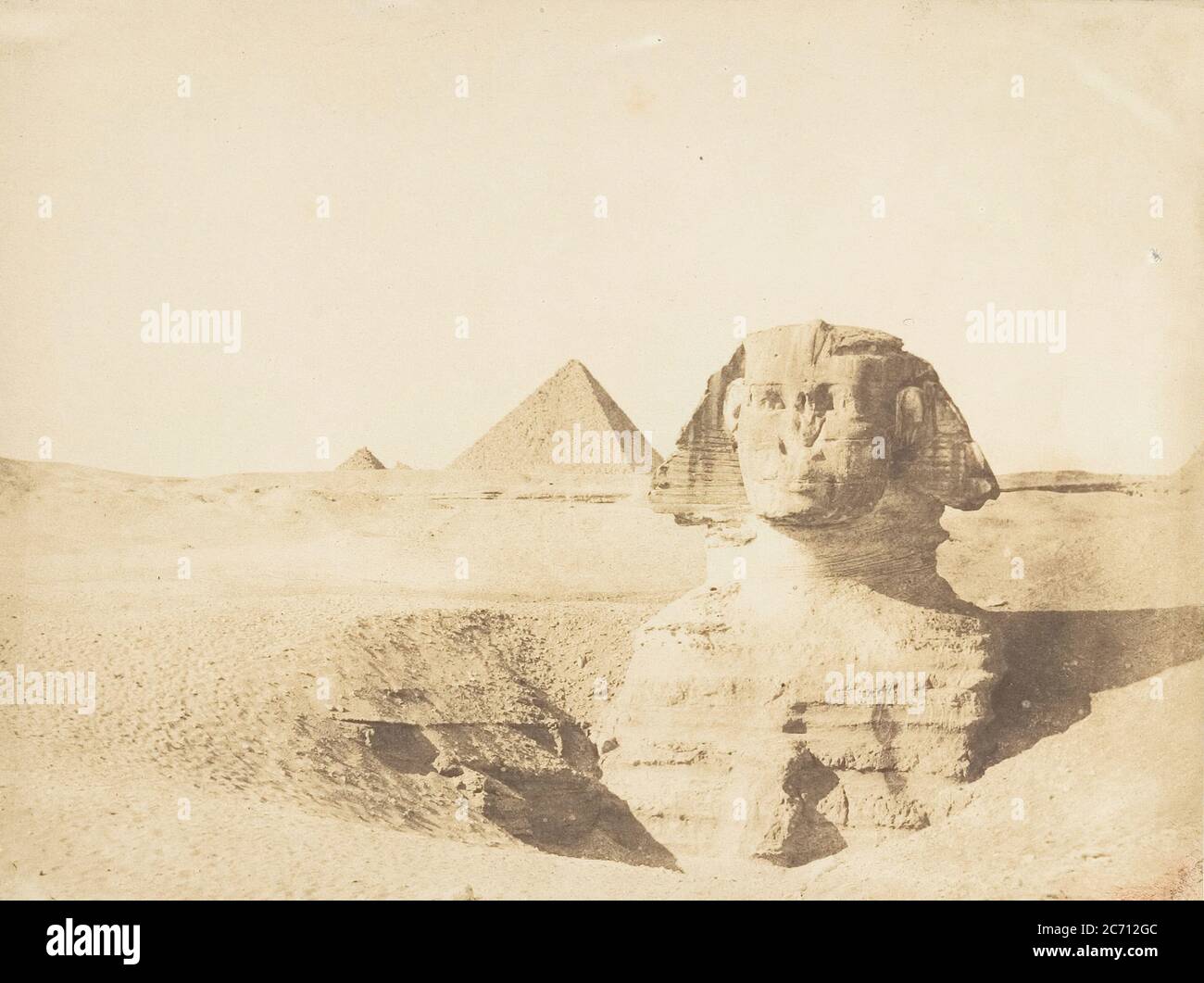 Vue du Grand Sphinx et de la grande Pyramide de Menkazeh (Mycerinus), Dezember 1849. Stockfoto