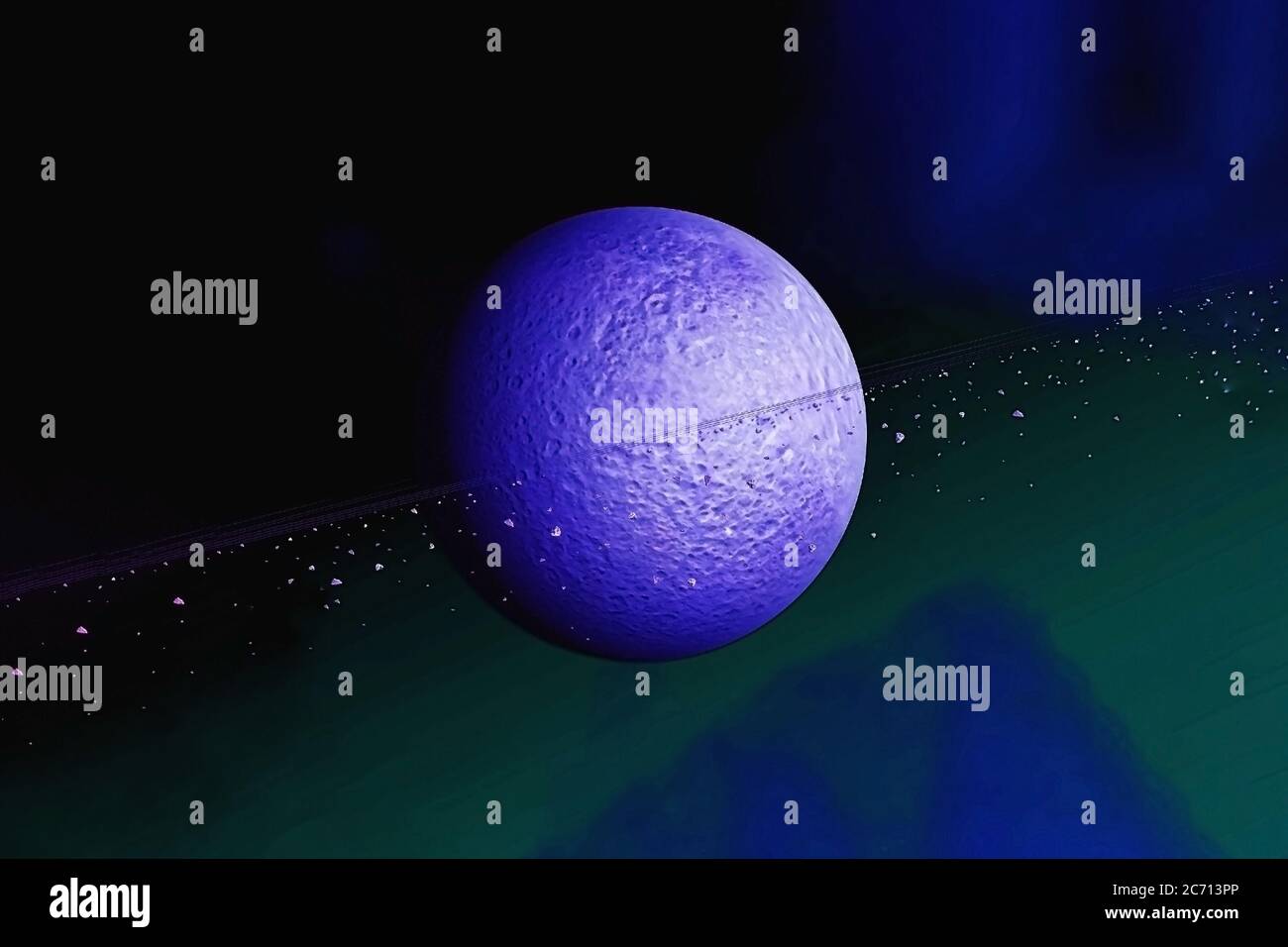 Exoplanet im tiefen Raum. In blau. Elemente dieses Bildes wurden von der NASA eingerichtet. Stockfoto
