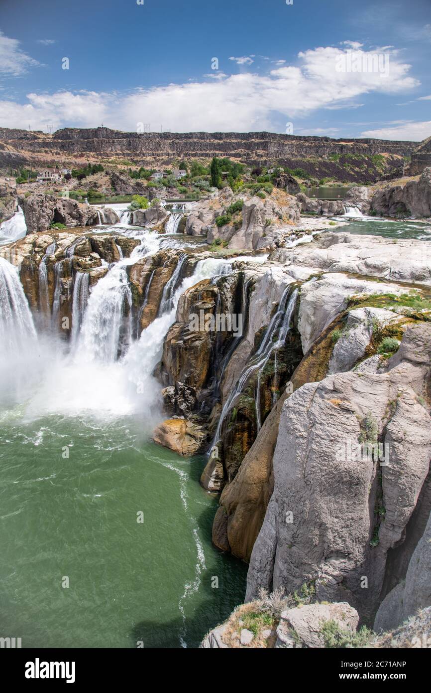 Mächtige Wasserfälle von Shoshone Falls, Idaho. Stockfoto