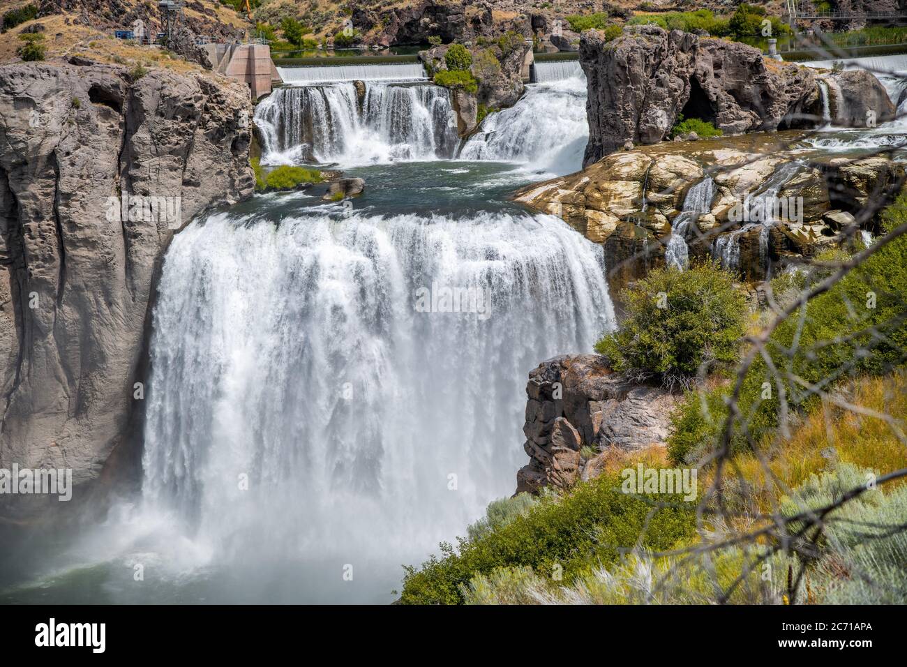 Mächtige Wasserfälle von Shoshone Falls, Idaho. Stockfoto